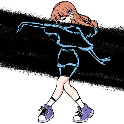 realistic girl danceing