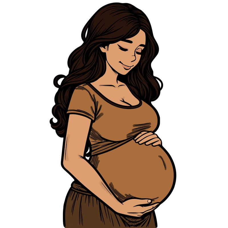 woman heavily pregnant realistic