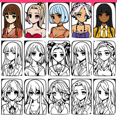 girls that look diffrent anime