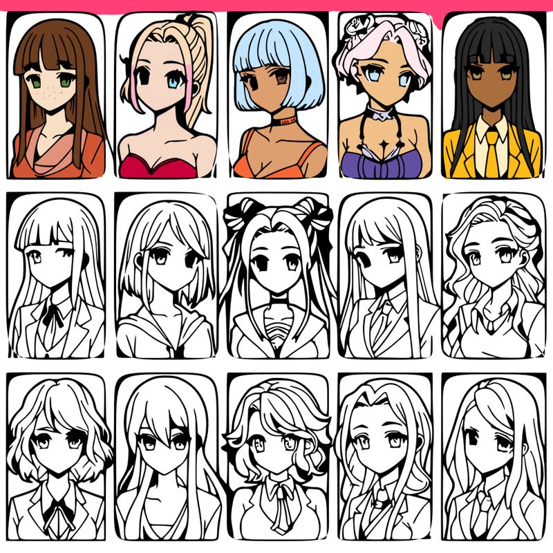 girls that look diffrent anime