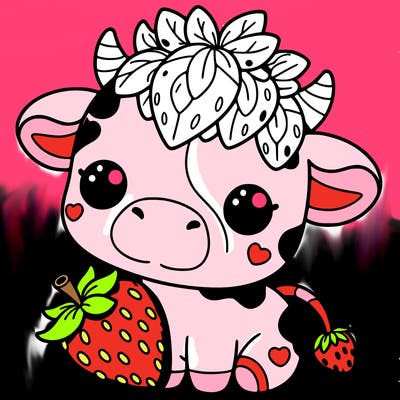 cute strawberry cow