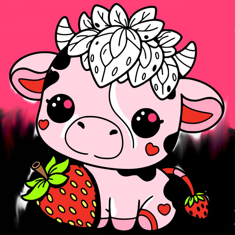 cute strawberry cow
