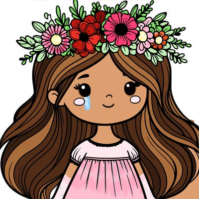 girl with flowers crown