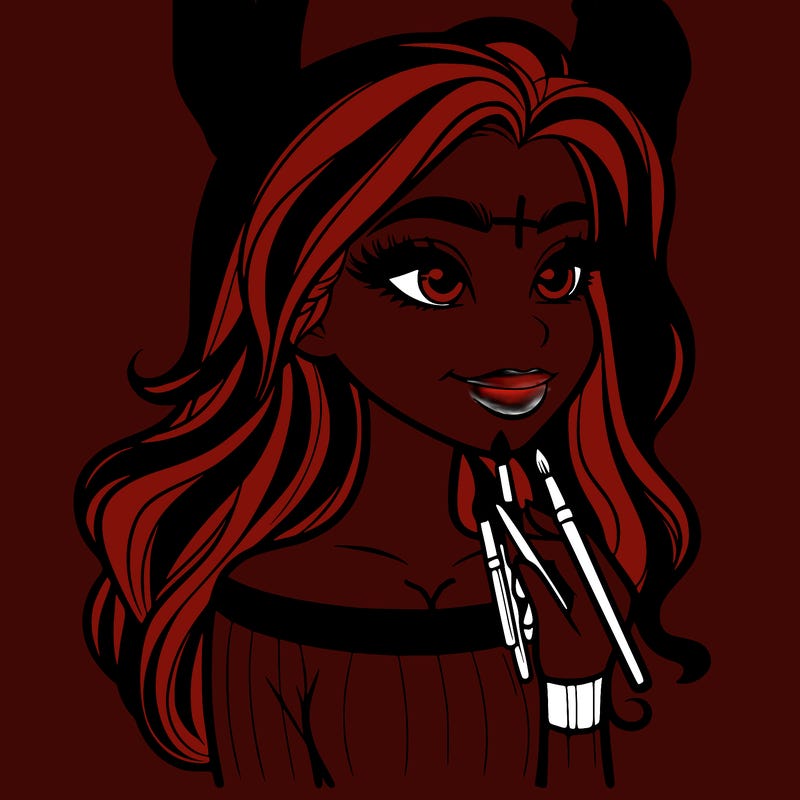 a teenage girl with a lot of makeup