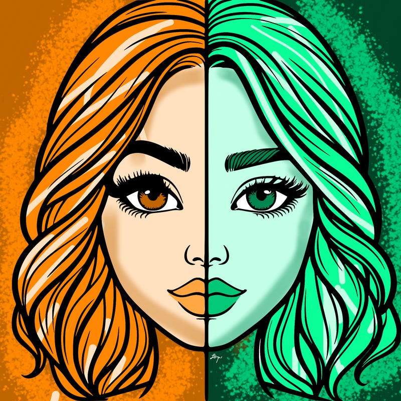 realistic girl split half