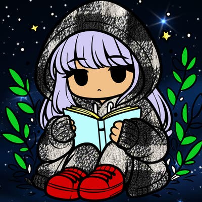 girl in oversized hoodie reading a book