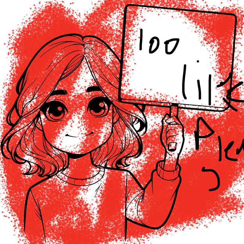 realistic girl holding up a sign