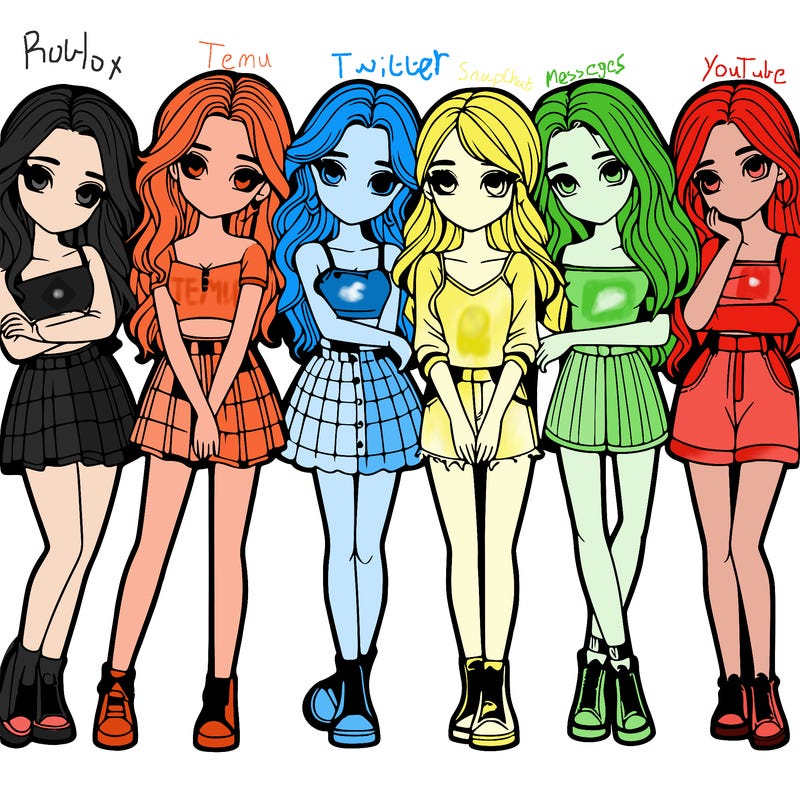 a group of girls realistic