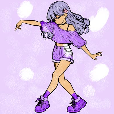 realistic girl danceing