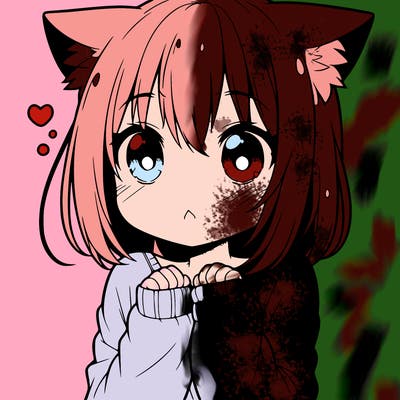 shy anime catgirl