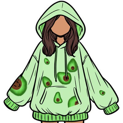 girl in oversized hoodie