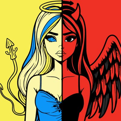 devil vs angel realistic girl