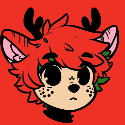 a humanoid deer with soft fluffy ears