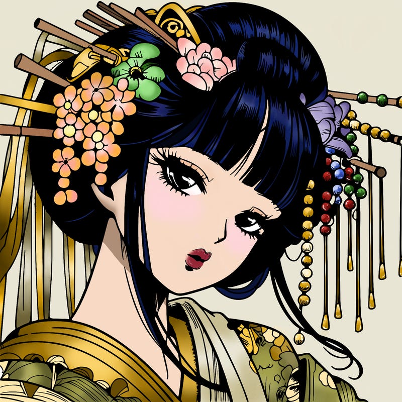 manga geisha detail