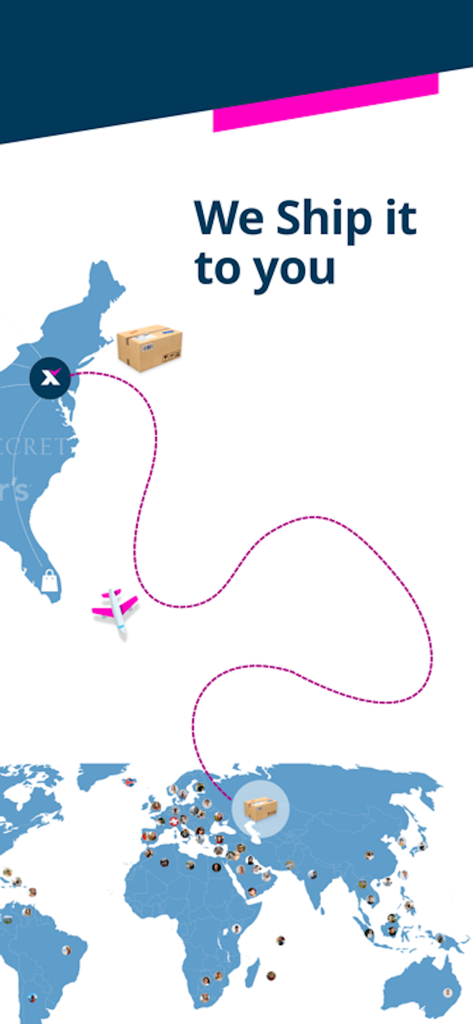 NYBox - Global shipping route from the USA to international destinations with NYBox