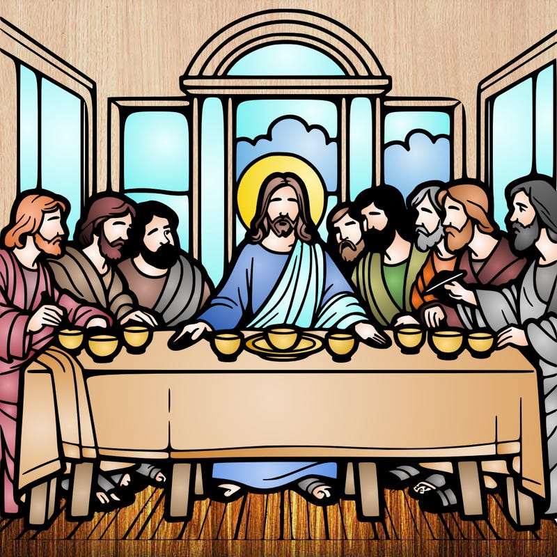 jesus shares the last supper with twelve apostles