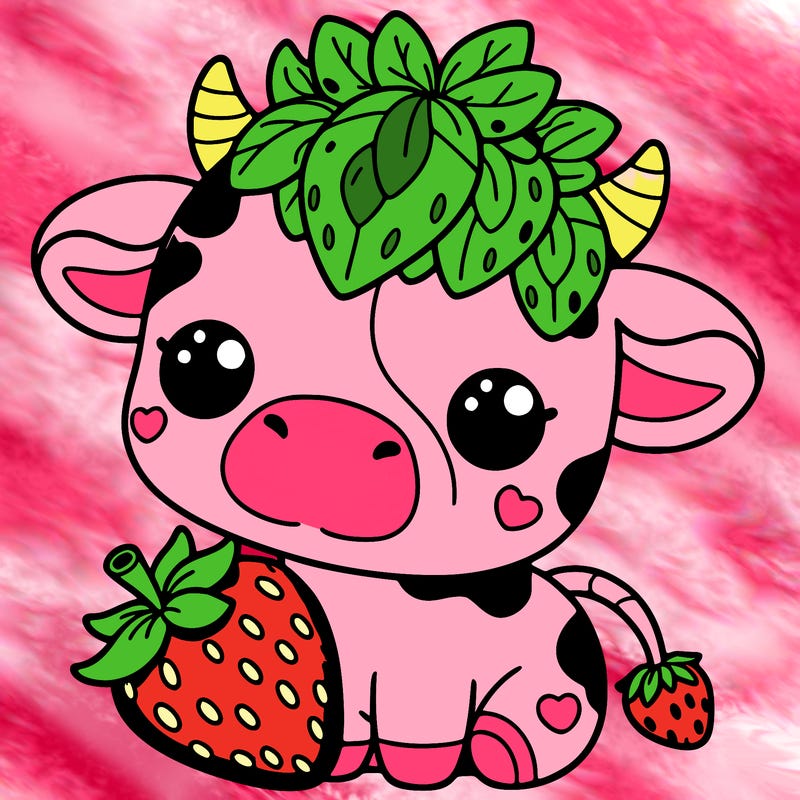 cute strawberry cow