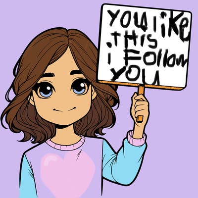 realistic girl holding up a sign