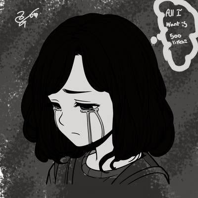 realistic girl crying