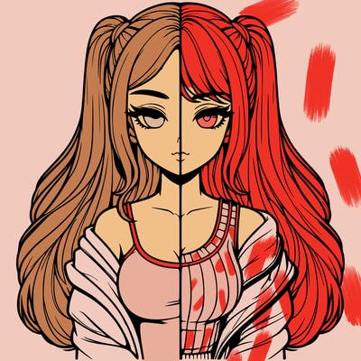 realistic girl split