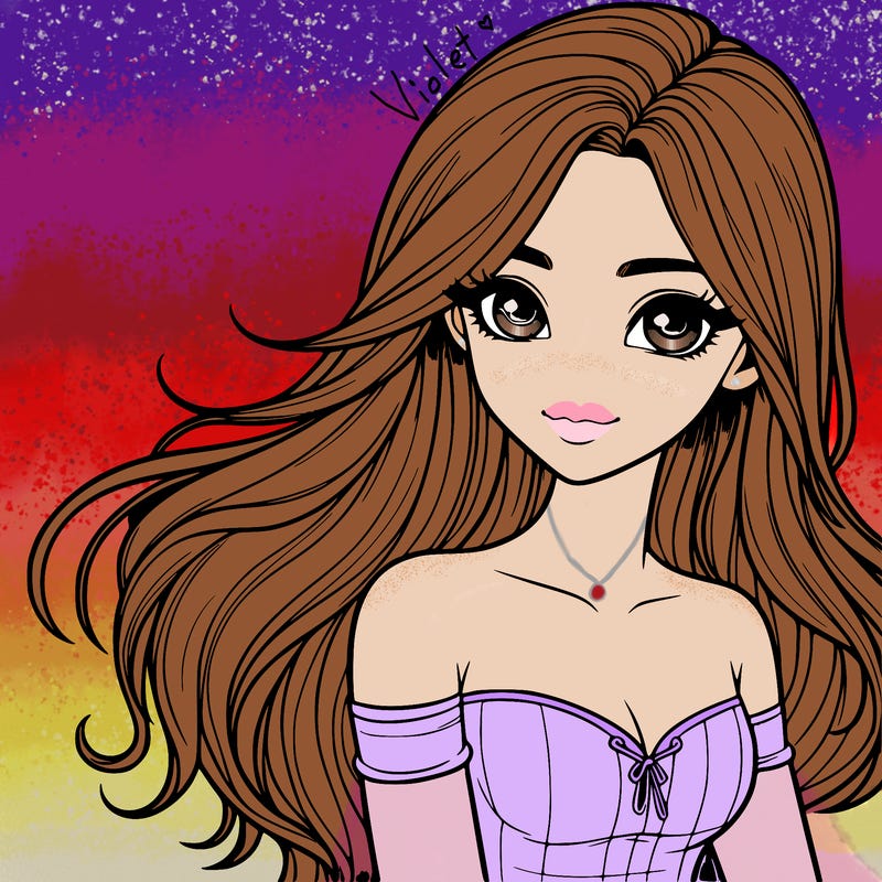 realistic girl with long hair