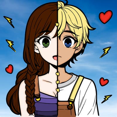 realistic girl boy split