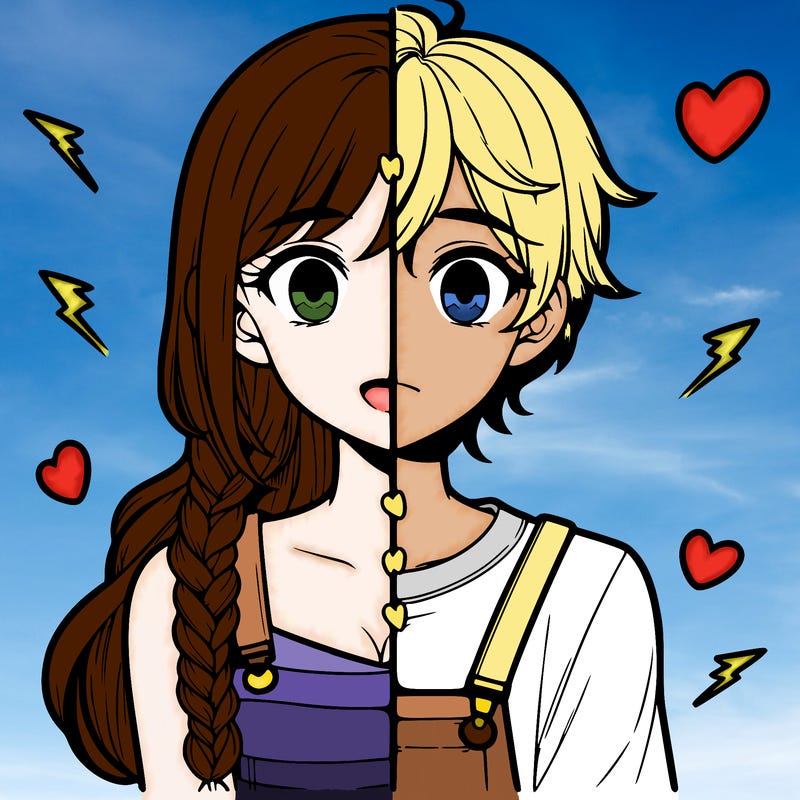 realistic girl boy split