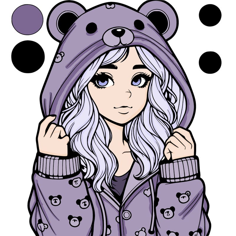 realistic girl in a animal pjs hoodie