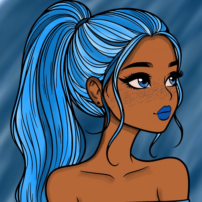 a beautiful and realistic girl with a high pony tail