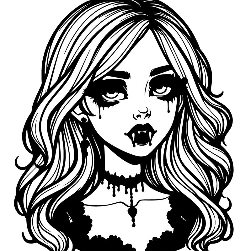 realistic gothic vampire girl