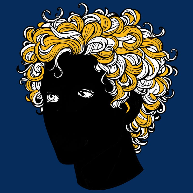 realistic guy with curly hair