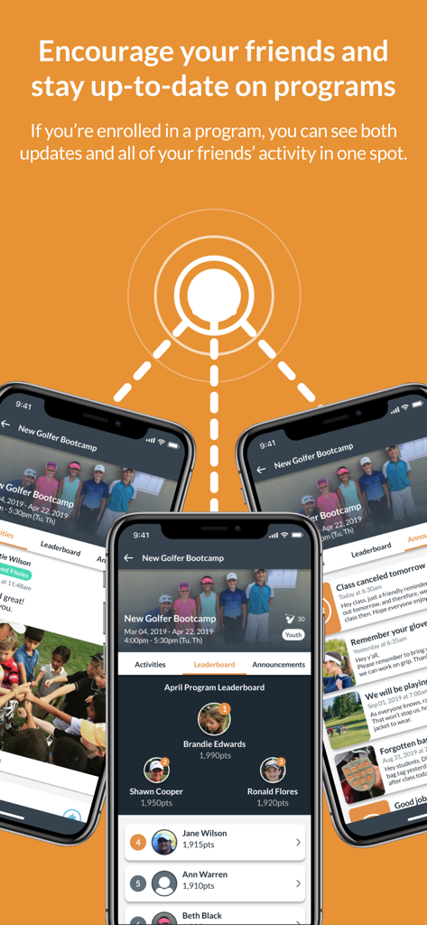 Op 36 Golf - Op 36 Golf app community leaderboard and program updates dashboard