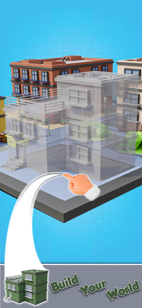 Una mano ensamblando un modelo arquitectónico 3D en el juego de puzles World Builder 3D