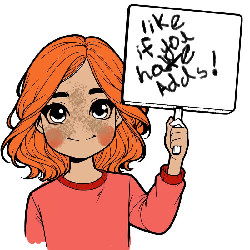 realistic girl holding up a sign