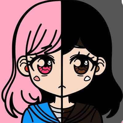 a split of a girl
