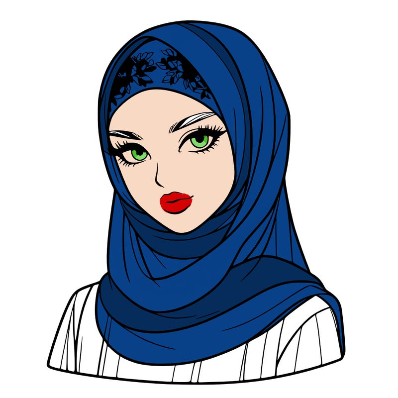 a muslim fashion model who wears a veil realistic