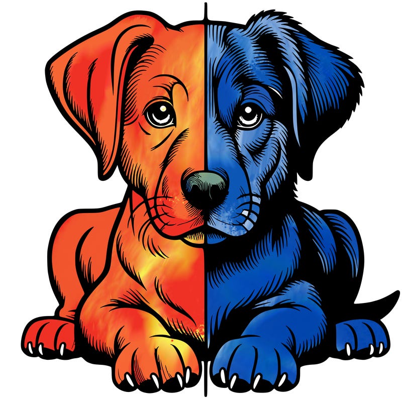 realistic dog split picture