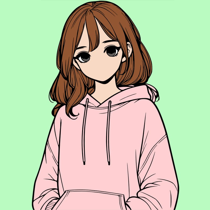 realistic girl with sweat shirt on