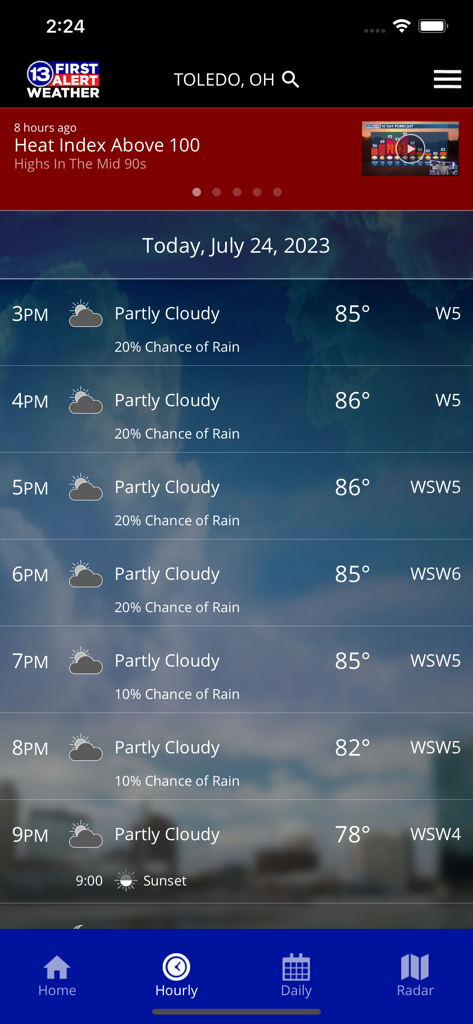 13abc First Alert Weather - 13abc First Alert Weather hourly forecast for Toledo Ohio