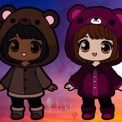 girl with bear costume