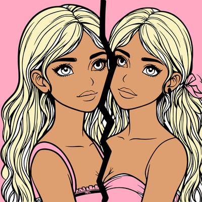 split realistic girl