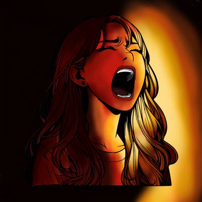 screaming realistic, girl