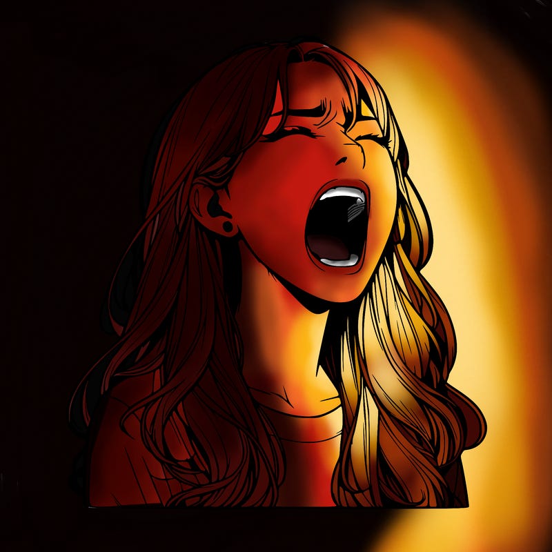 screaming realistic, girl