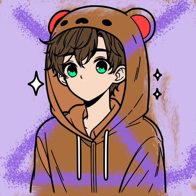 a 17 year old boy in a cute animal hoodie