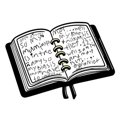 open note book blank