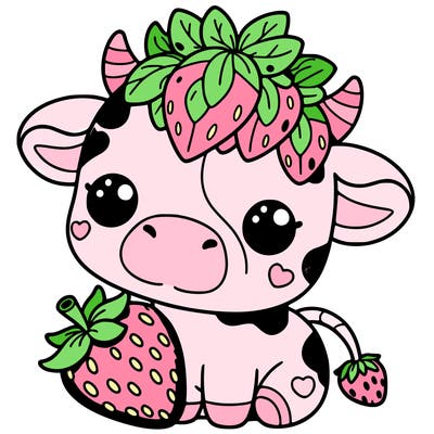 cute strawberry cow