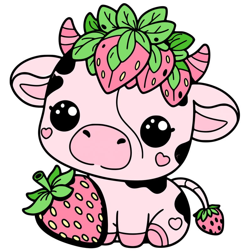 cute strawberry cow