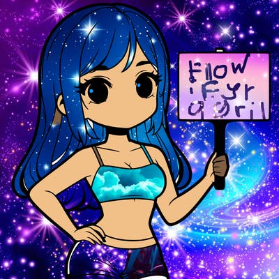 girl in a cute crop top holding a blank sign