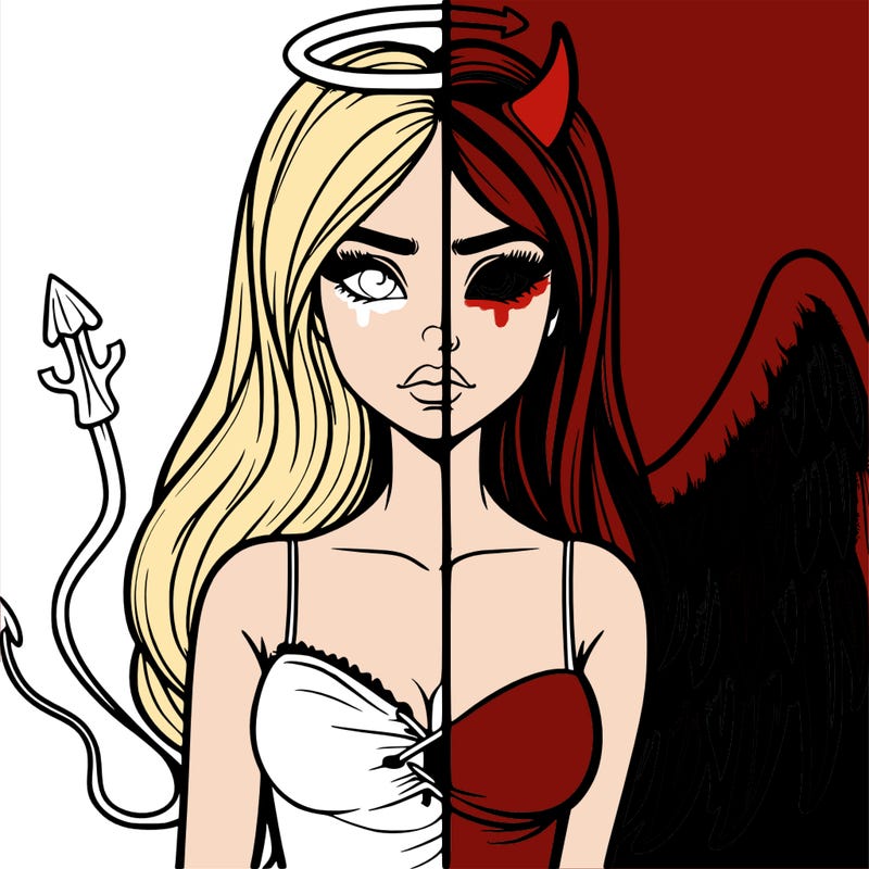 devil vs angel realistic girl