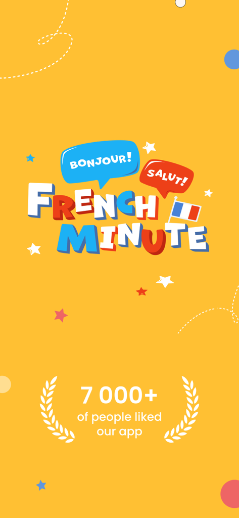 AI French Minute - AI French Minute app splash screen showing the logo and user social proof